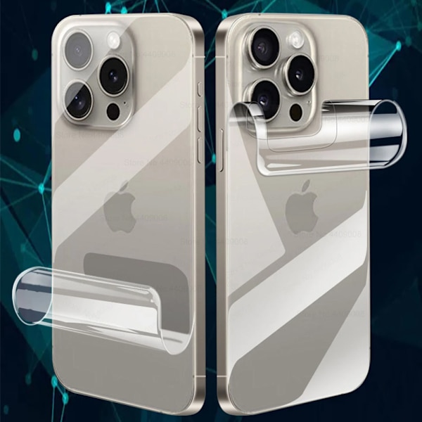 iPhone 15 pro max Back Hydrogel Skärmskydd HD 0,2mm Transparent