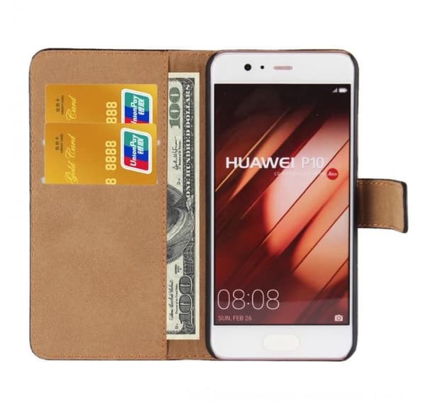 Huawei P10 Plus - Stilrent Plånboksfodral från TOMKAS (Läder) Ljusrosa