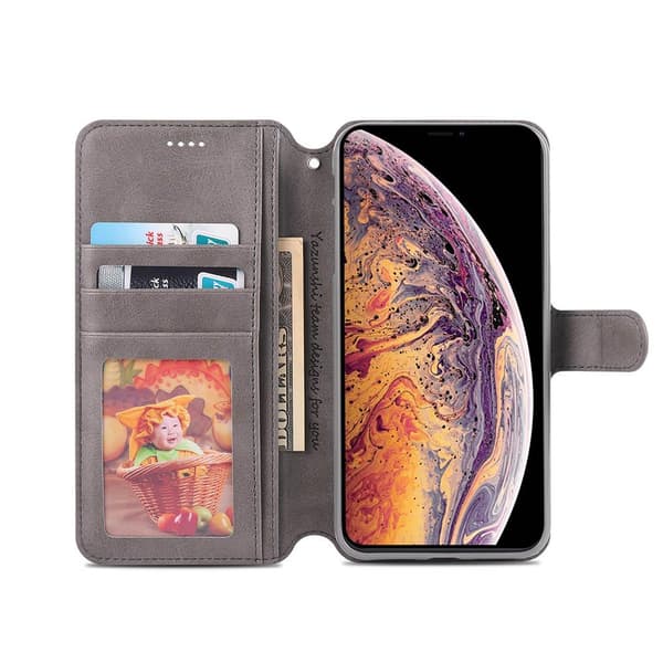 iPhone X/XS - Praktiskt Stilrent Plånboksfodral Brun Brun