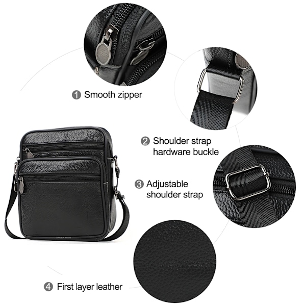 Exklusiv Läder Messenger Bag - Elegant Design med Vintage Känsla Kaffe
