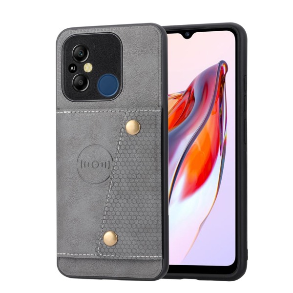 Stiligt Retro Flip Plånboksfodral För Xiaomi Redmi 12C - 5 färger Mörkblå