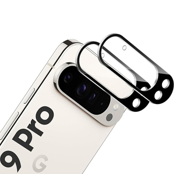 Google Pixel 9 Pro - 2.5D Framsida Svart + Kameraskydd i 1 Set