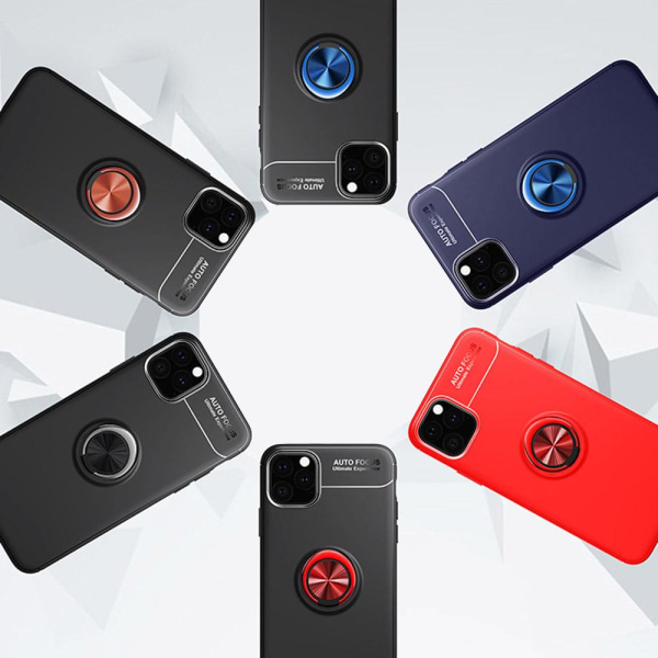 iPhone 11 Pro - Stilfuldt autofokus cover med ringholder Röd/Röd