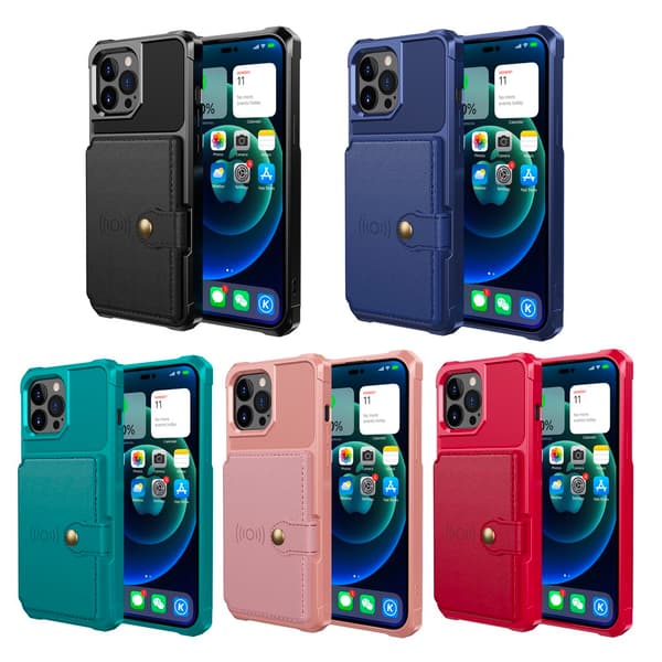 iPhone 14 Pro Max - Stilfuldt Etui med Kortlomme Svart