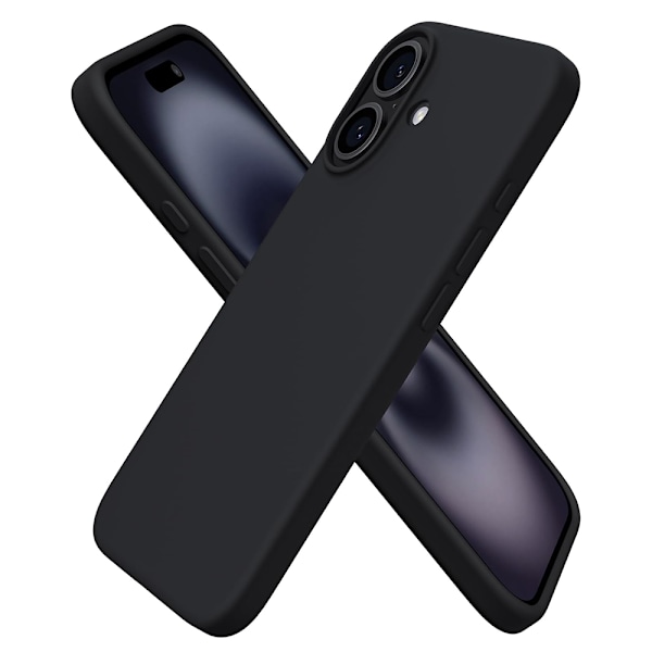 iPhone 16 Plus - Silikonskal med Perfekt Passform Svart