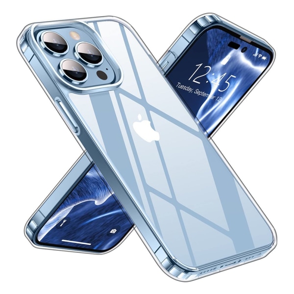 iPhone 15 Pro - Gennemsigtigt stødabsorberende silikonetui (tyndt) Transparent
