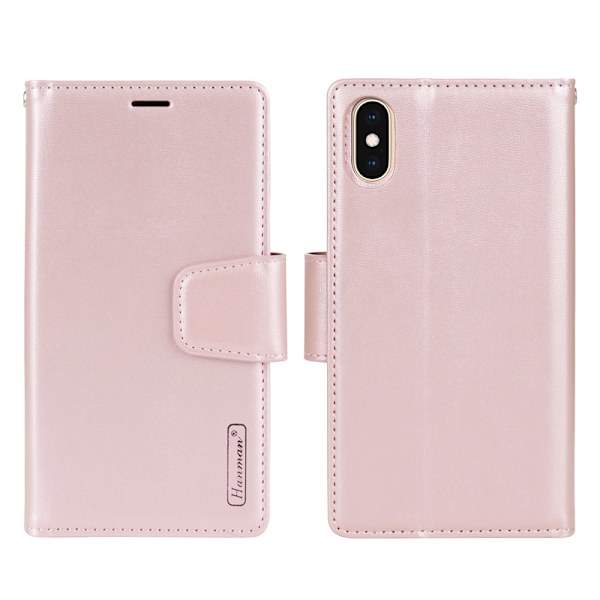 iPhone XR - Praktiskt Dubbelfunktion Plånboksfodral HANMAN Roséguld