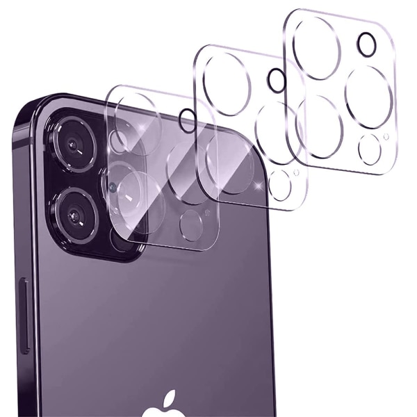 3-PACK iPhone 14 Pro Standard HD 0,3 mm kameralinsedeksel Transparent