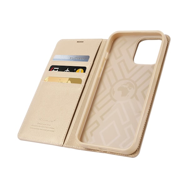 iPhone 16 Pro Max -  Stilrent Plånboksfodral i PU-Läder 3-Kortfack Marinblå