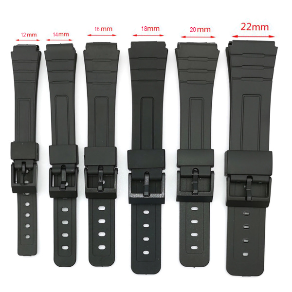 Silikongummi Klockarmband 12-22mm 18mm