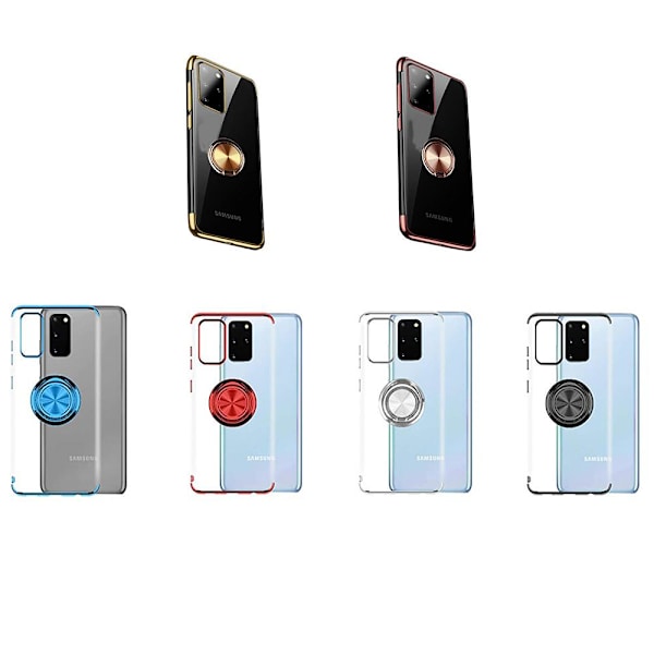 Samsung Galaxy S20 Plus - Silikone etui Ringholder Blå