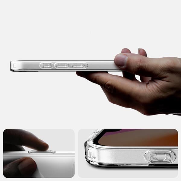 iPhone 16E - Smart Skyddsskal med Stötdämpning & Magnet Genomskinlig
