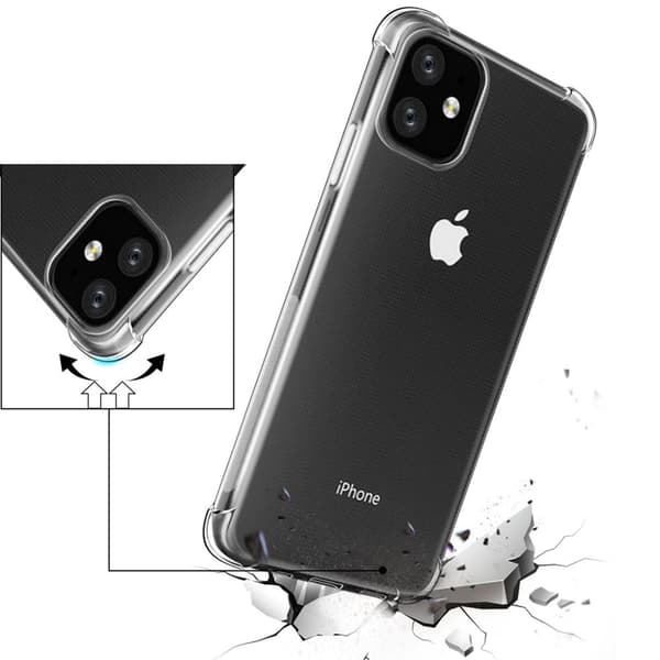 iPhone 11 - Stødabsorberende silikoneskal med tykke hjørner Transparent