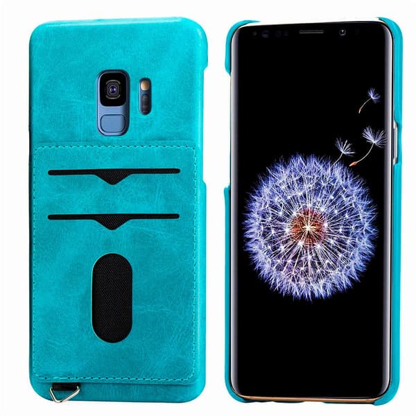 NYHET! Skal med Korthållare - Samsung Galaxy S9 (Vintage-Mark) Grå Grå