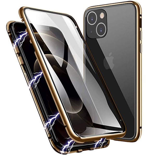 iPhone 15 - Skyddande Magnetiskt Dubbelsidigt Skal Black
