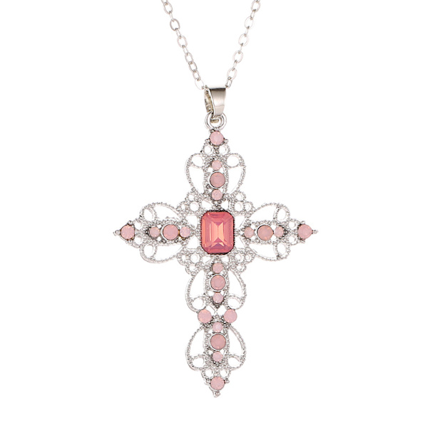 Hög Kvalitet Hållbart Kors Halsband Rosa