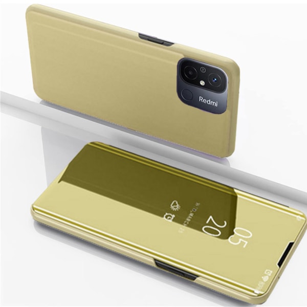 redmi 12C - Stilsäkert Smart LEMAN Fodral Guld