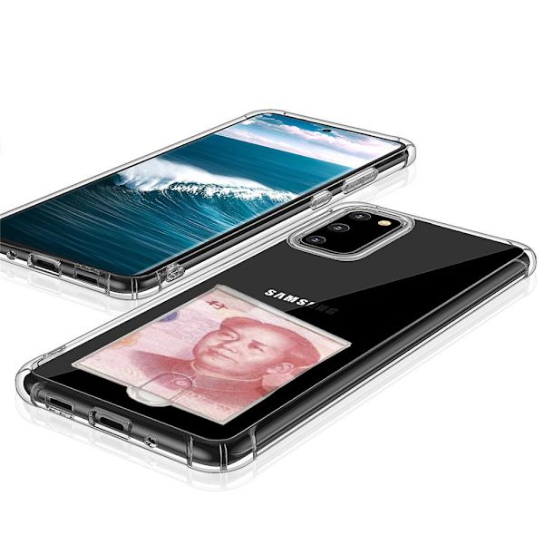 Samsung Galaxy S20 - FLOVEME Skal med Kortfack Transparent