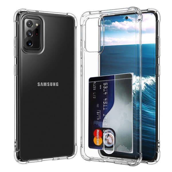 Samsung Galaxy Note 20 Ultra - Silikonskal med Korthållare Transparent