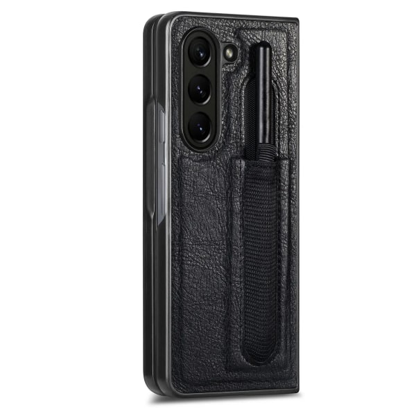 Läderfodral med pennhållare för Samsung Galaxy Z Fold 5 Brown