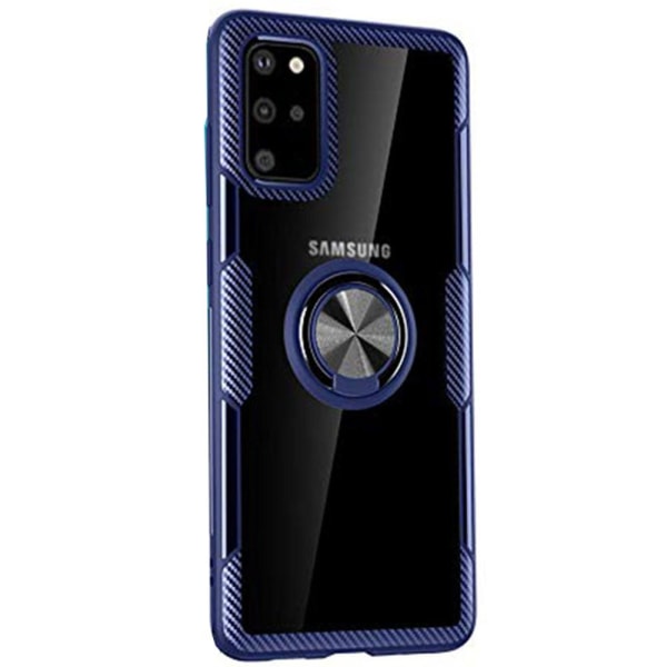 Samsung Galaxy S20 Plus - Skal med Ringhållare Silver Svart/Silver