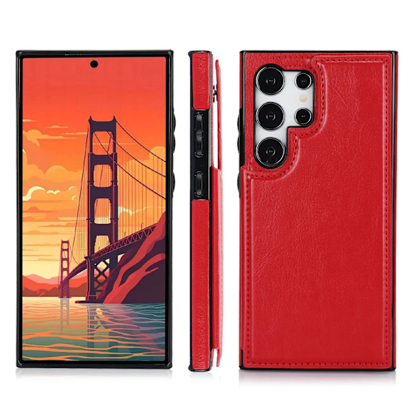 Samsung Galaxy S25 Ultra - Stilrent Skal med Kortfack Roséguld