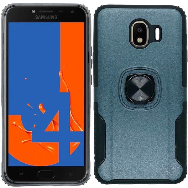 Samsung Galaxy J4 2018 - Smart Skyddande Skal med Ringh�llare Röd