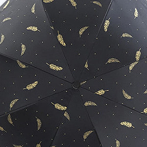 Praktiskt Hållbart Paraply med Fjäder Motiv Svart