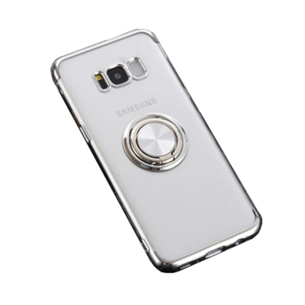 Samsung Galaxy S8 - Skyddande Silikonskal Ringhållare Silver Silver