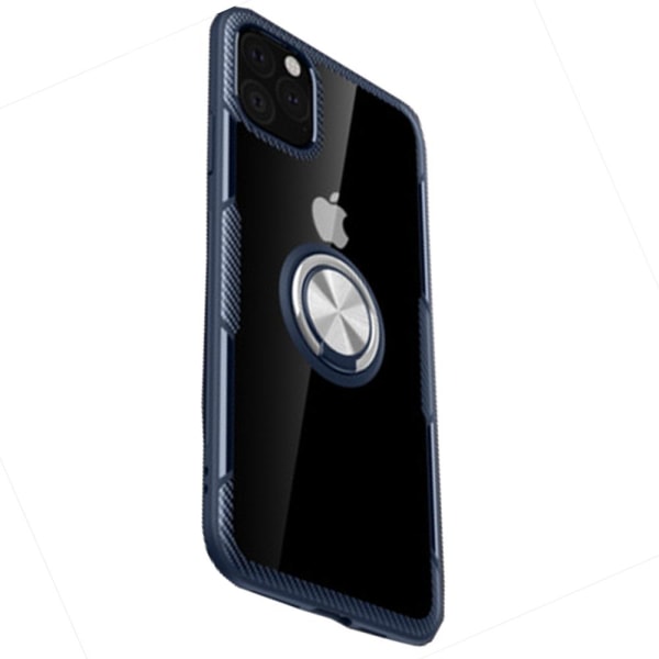 iPhone 11 Pro Max - Praktiskt Skal med Ringhållare (LEMAN) Svart/Silver