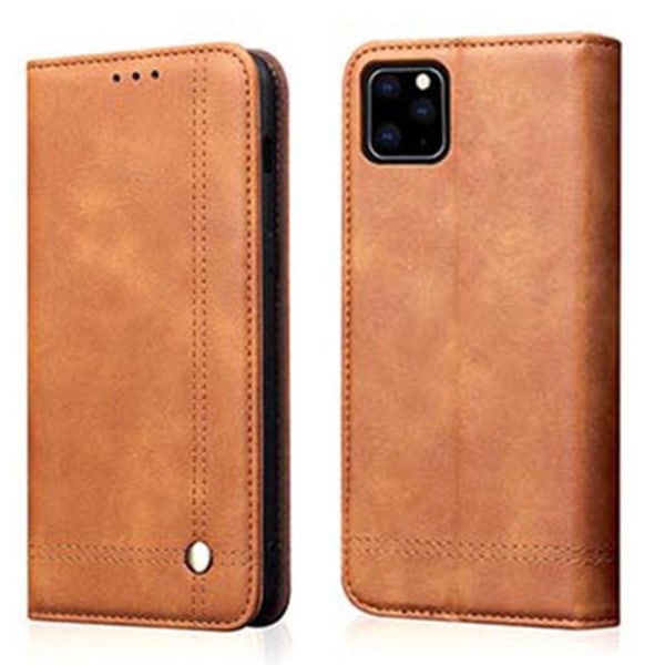 iPhone 11 Pro Max - Praktiskt Stilrent Plånboksfodral Ljusbrun