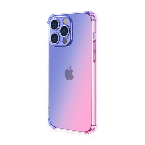 iPhone 15 pro max - Smart beskyttelsescover i silikone Blå/Rosa