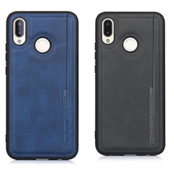 Huawei P20 Lite - Stilrent Skal i Pu-Läder (DIAOBAOLEE) Svart Svart