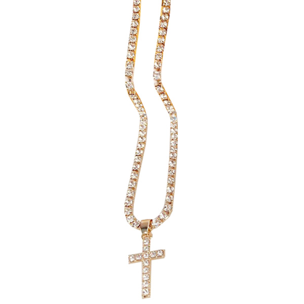 Exklusivt H�g Kvalitet Kors Halsband Guld
