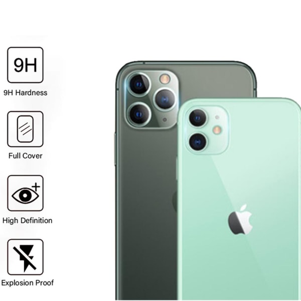 iPhone 11 skærmbeskytter til bagkamera objektiv 9H 2.5D FullCover Transparent