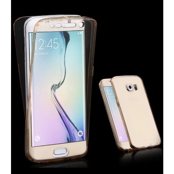 Samsung S6 Dobbeltsidet silikone etui med TOUCH FUNCTION Guld