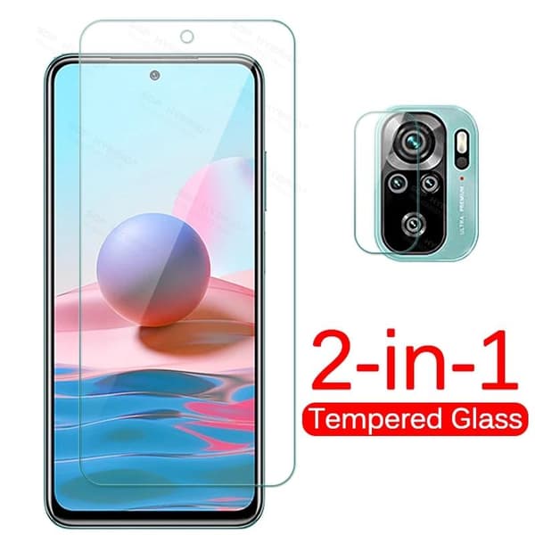 Redmi Note 10S Skärmskydd + Kameralinsskydd HD 0,3mm Transparent