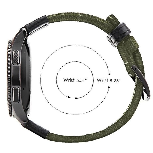 Samsung Galaxy Watch S3 Frontier - Slidstærkt nylonarmbånd Kaffe 22mm