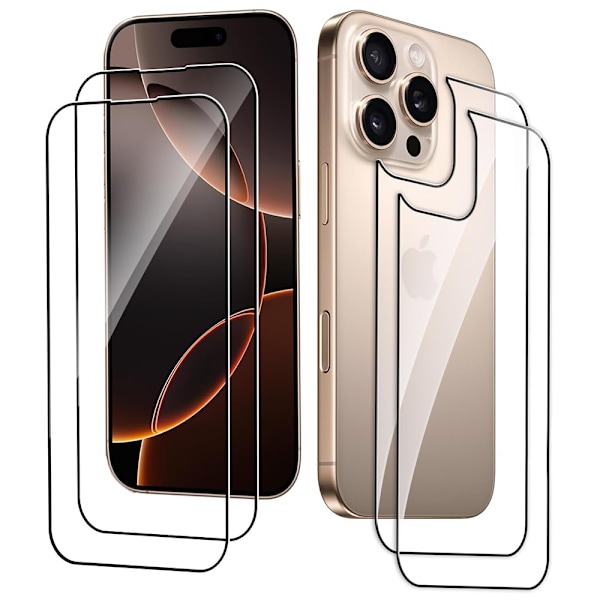 iPhone 16 Pro - 2-pack Fram & Baksida Hydrogel Skärmskydd!