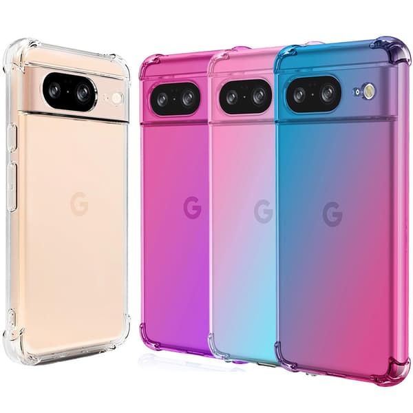 Google Pixel 8 - Flexibelt Skyddsskal i Silikon för Bättre Grepp Rosa/Grön