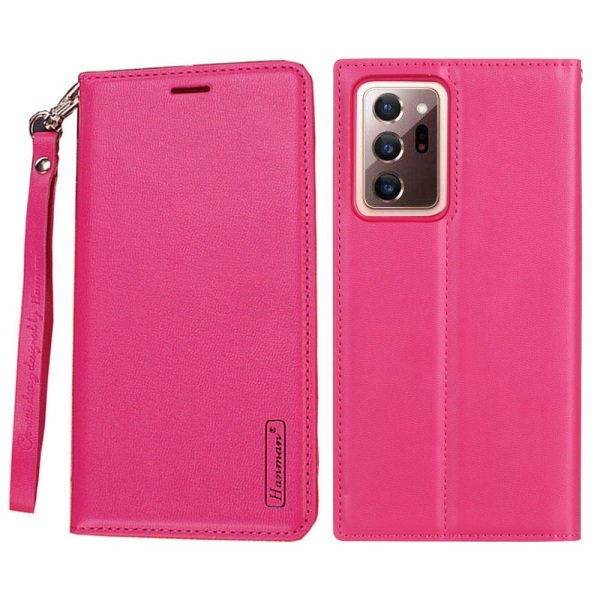Samsung Galaxy Note 20 Ultra - (Hanman) Plånboksfodral Rosaröd