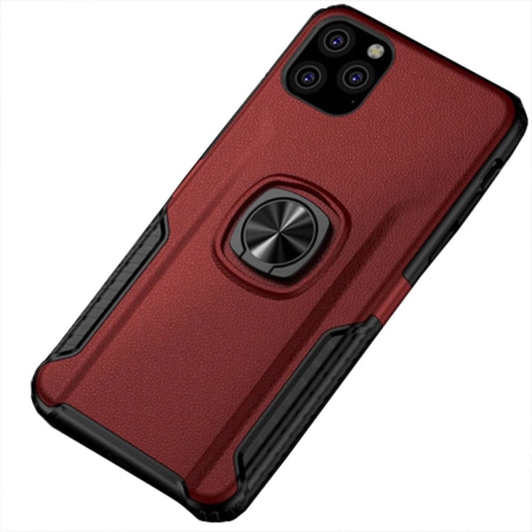 iPhone 11 Pro Max - Professionelt Leman etui med ringholder Red Röd