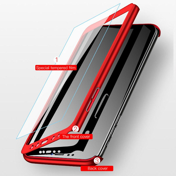 Samsung Galaxy A40 - Dubbelsidigt Elegant Skal (FLOVEME) Svart