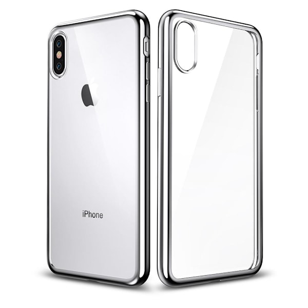 Electroplated Skal av mjuk Silikon till iPhone XS Max Blå