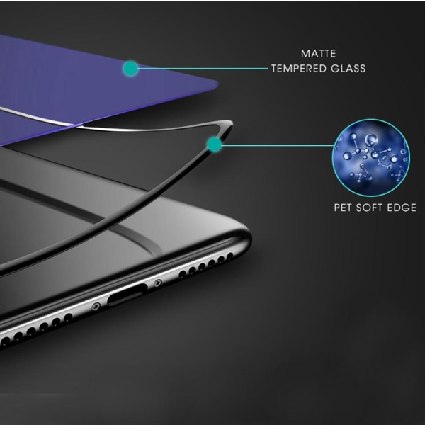 Näytönsuoja Anti-Blueray 2.5D Carbon 9H 0.3mm iPhone X/XS Transparent/Genomskinlig