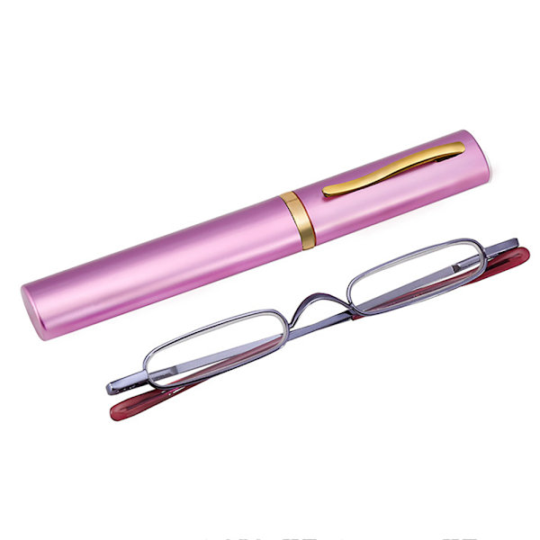Läsglasögon med Styrka +1.0 - +4.0 Bärbar metalllåda UNISEX Lila +3