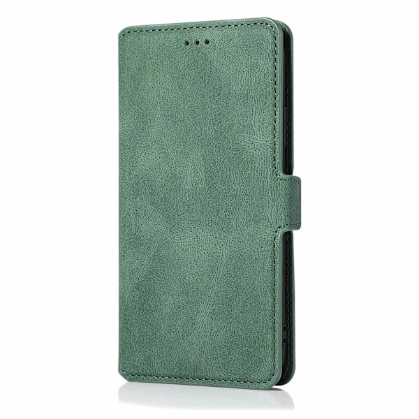 iPhone 15 Plus - Elegant Flip Wallet Skinnfodral Green