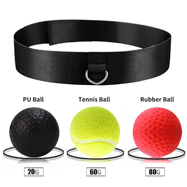 3 Bollar Boxnings Kampsport Pannband Svart