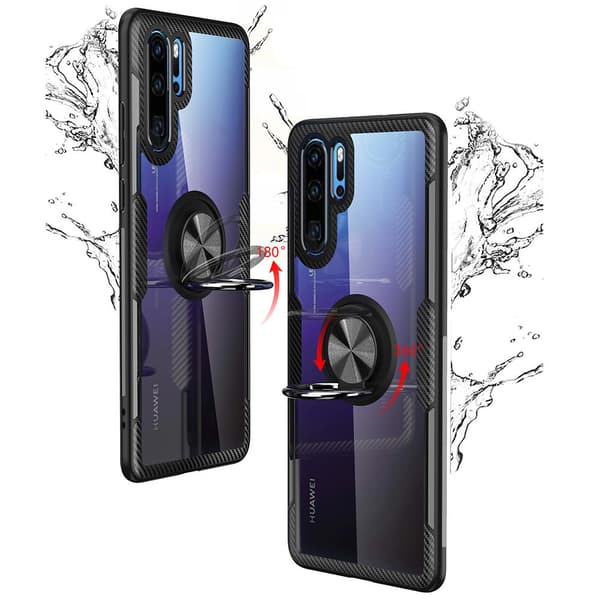 Huawei P30 Pro - Stilsäkert Hybridskal med Ringhållare (LEMAN) Blå/Blå