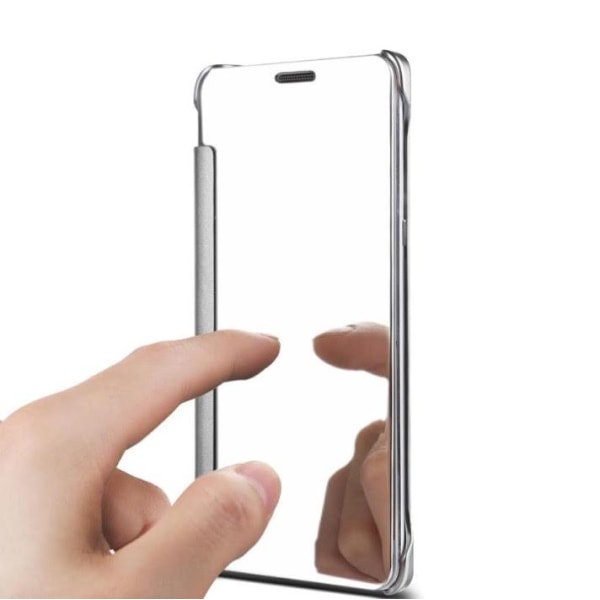Huawei P8 Lite  - Praktiskt fodral i Clear View från FLOVEME Silver/Grå